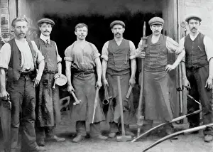 Blacksmiths outside their Forge: A Vintage Print