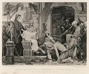 Prints of When her son becomes king, Blanche de Castille, who has been acting as regent during his minority, releases prisoners from the countrys prisons Royalty Prints: Blanche De Castille Print: Royal Pardon