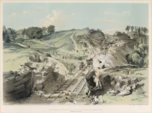 Victorian Era Construction Prints: Blasting Rocks, Linslade