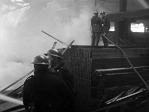 Blitz in London -- Howards Timber Yard, Poplar, WW2 Blitz in London -- Howards Timber Yard, Poplar, WW2
