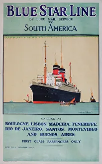Blue Star Line poster to South America Blue Star Line poster to South America
