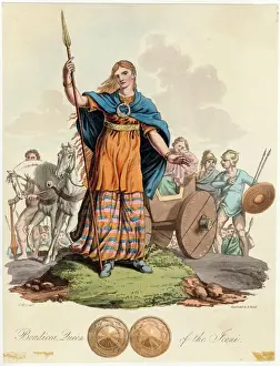 Print of Boadicea (-62), a depiction of the Iceni queen