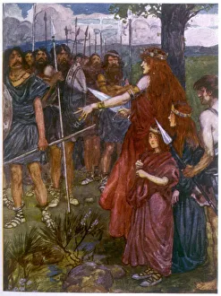 Boadicea Print: Iceni Queen Defending Britain Against Romans