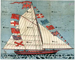 19th Century Print of The Dockyard Board Game - Yacht