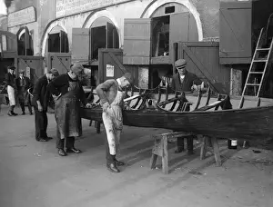 Boat Maintenance Workers at R. Redknap and Sons Print