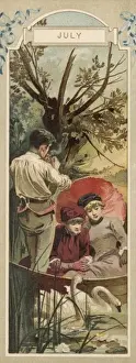 Leisurely Afternoon Scene Prints: A Boating Party
