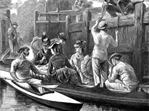 River Thames Locks Rowing Print