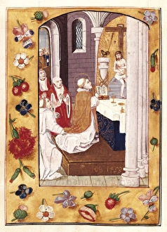 Book of Hours. 15th c. Fol. 152v. Mass of St Gregory Book of Hours. 15th c. Fol. 152v. Mass of St Gregory
