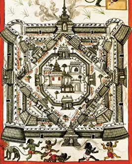 Miniature Print of an Enchanted Moghul City