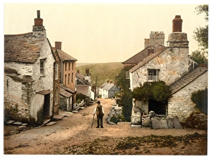 Boscastle, the village street, Cornwall, England Boscastle, the village street, Cornwall, England