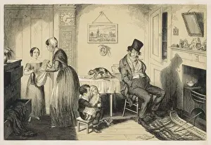 Social Commentary Prints: The Bottle, 2 -- Cruikshank