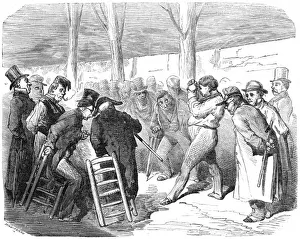 Print of Boules Players in the Allee de l'Observatoire, Paris