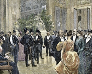 Bourgeois families in the foyer of the Theatre Francais Bourgeois families in the foyer of the Theatre Francais