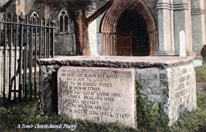 Bournemouth, Tombstone in Christchurch Priory Bournemouth, Tombstone in Christchurch Priory