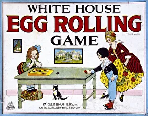 Box lid, White House Egg Rolling Game Box lid, White House Egg Rolling Game