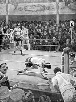 Boxing Match at the Ring Boxing Saloon, London, 1911 Boxing Match at the Ring Boxing Saloon, London, 1911