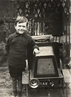 Vintage Toy Cars Prints: A boy and his car