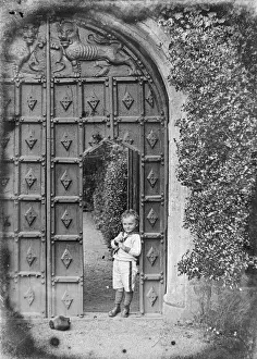 Boy in Sailor Suit Wooden Gateway Print