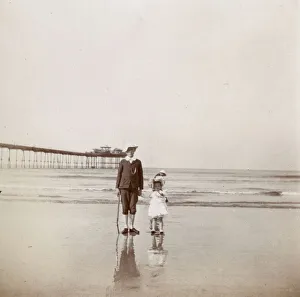 Boy and girl on the beach, Saltburn, North Yorkshire Boy and girl on the beach, Saltburn, North Yorkshire