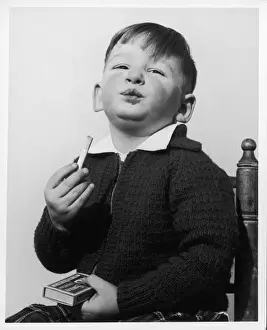 Boy Pretends to Smoke Print