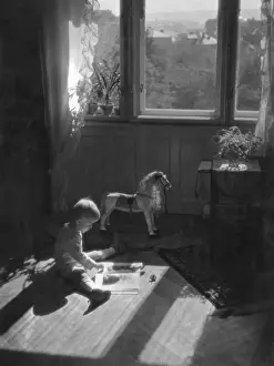 Child Reading Book Prints: Boy Reading in Nursery