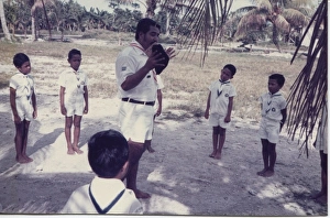 Boy scouts on Tuvalu, Gilbert Islands, Pacific Boy scouts on Tuvalu, Gilbert Islands, Pacific
