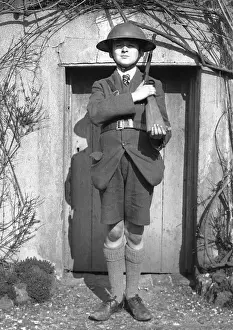 Boy on Sentry Duty Print, circa 1940s