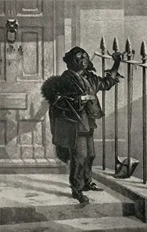 Chimney Sweep Illustration Prints: A boy sweep