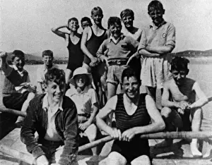 Boys Brigade Summer Camp Rowing Print, Mid 1930s