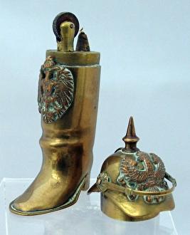 Brass lighter in the form of a jackboot, WW1 Brass lighter in the form of a jackboot, WW1