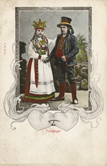 Bride and groom from Hardanger, Norway Bride and groom from Hardanger, Norway