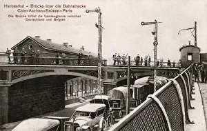 Bridge over railway line running between Germany and Belgium Bridge over railway line running between Germany and Belgium