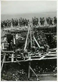 WWI Trench Warfare Images Prints: Bridging a Mine Crater