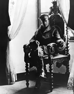 Prints of Brigadier General Douglas Macarthur (1880-1964), American army officer of the 84th Brigade, 42nd Division, sitting in an ornate chair at St Benoit Chateau, northern France Generals And Leader Prints: Brigadier General Douglas Macarthur Print, WW1 France 1918