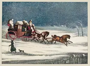 Vintage Train Image Prints: Brighton Mail in Snow