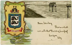 Victorian Era Transport Prints: Brighton and Rottingdean Seashore Electric Railway