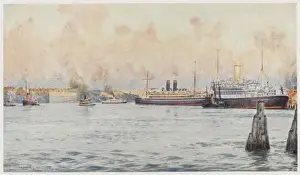 Early 20th Century Shipping Prints: Brisbane Harbour