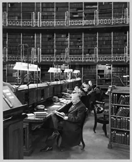 Print of Readers in the British Museum Reading Room