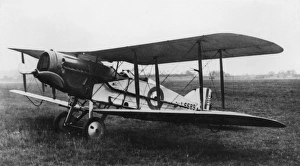 British Bristol fighter biplane on an airfield, WW1 British Bristol fighter biplane on an airfield, WW1