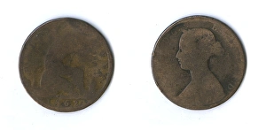 British coin, Queen Victoria halfpenny British coin, Queen Victoria halfpenny