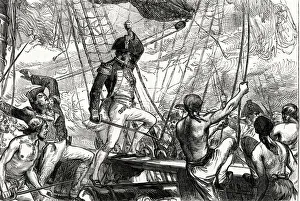 British crew from HMS Pelican boarding and capturing the American brig, USS Argus British crew from HMS Pelican boarding and capturing the American brig, USS Argus