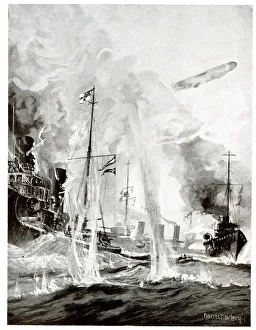 British and German destroyers, Heligoland Bight, WW1 British and German destroyers, Heligoland Bight, WW1