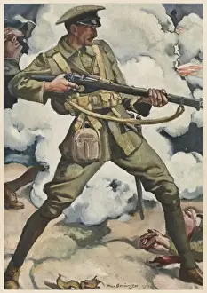 British Infantryman Print: Close Quarters Combat