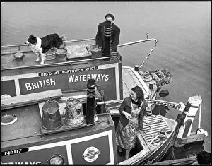 Trent and Mersey Canal Lashed Narrowboats Print
