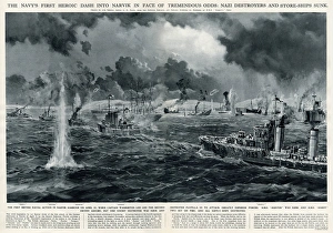 British naval action in Narvik harbour by G. H. Davis British naval action in Narvik harbour by G. H. Davis