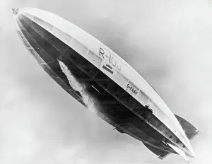 British Aviation History Prints: British R100 airship in flight