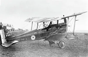 British SE5 biplane on airfield, WW1 British SE5 biplane on airfield, WW1