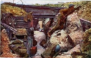 British soldiers in captured German trench, WW1 British soldiers in captured German trench, WW1