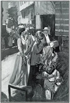 British travellers in a Cairo bazaar British travellers in a Cairo bazaar