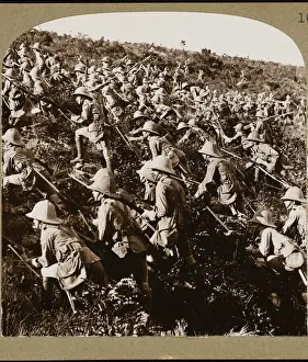 Gallipoli Print: British Troops Advance Up Cliffs